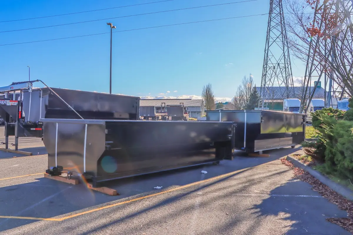 Roll-off dumpster ready for waste disposal at job site for Construction Dumpster Rental in Eaton Rapids